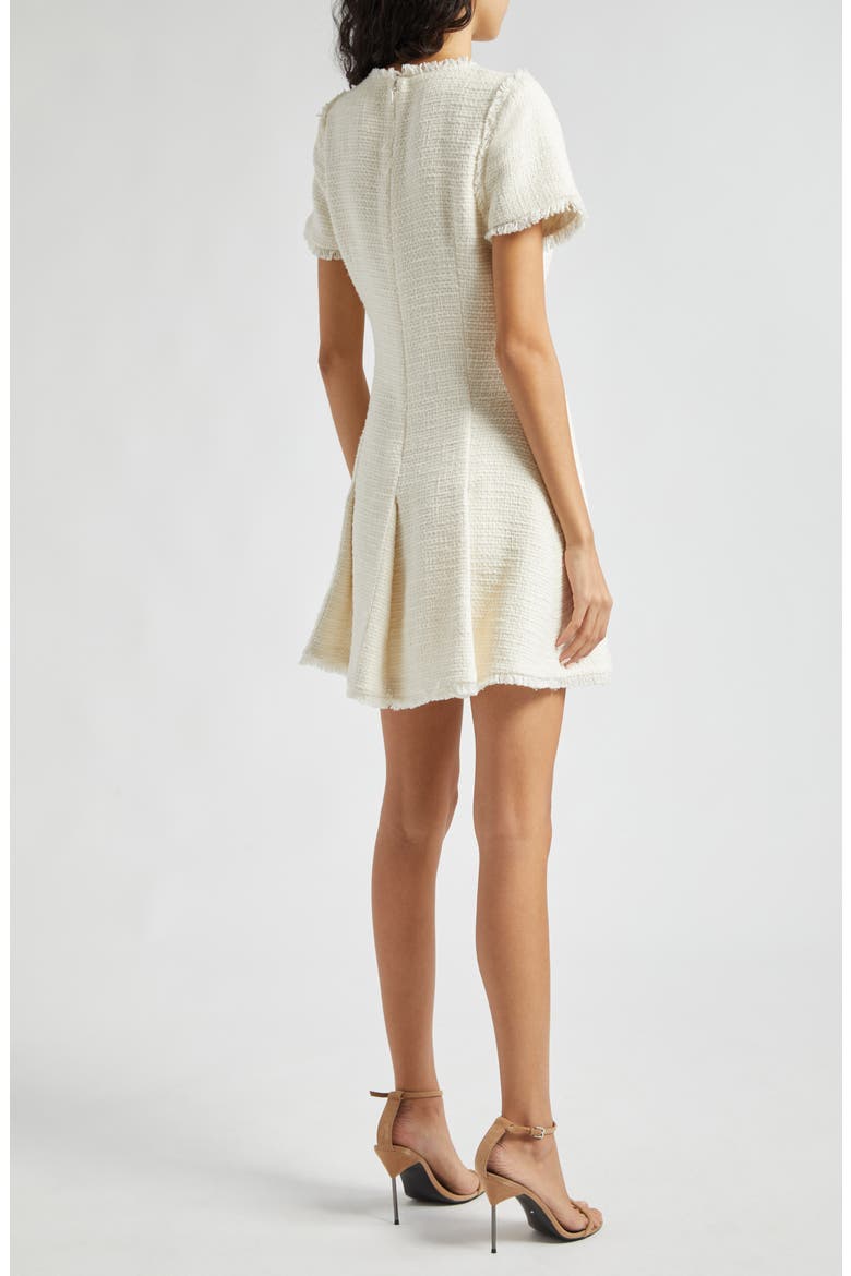 Nova Tweed Fit & Flare Dress, Alternate, color, GARDENIA