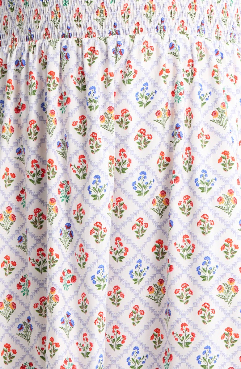 SUGARLIPS Lara Floral Belraj Poplin Maxi Dress, Alternate, color, White-Multi