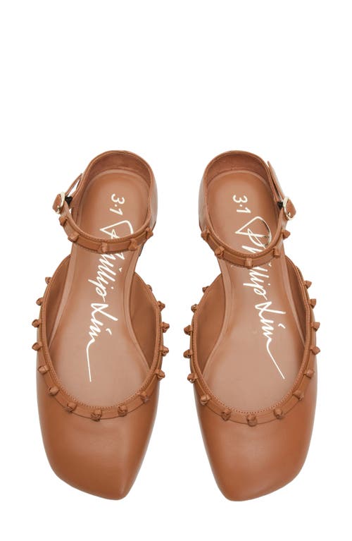 3.1 Phillip Lim Ankle Strap Flat In Camel