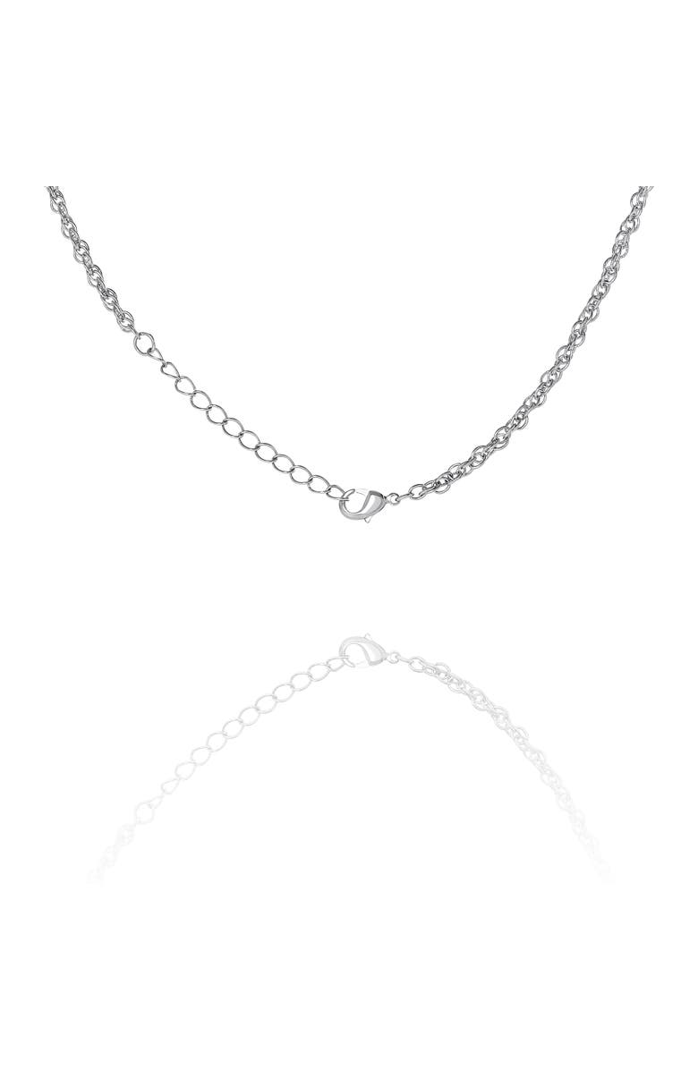 Jessica Simpson Crystal Drop Pendant Necklace, Alternate, color, Silver