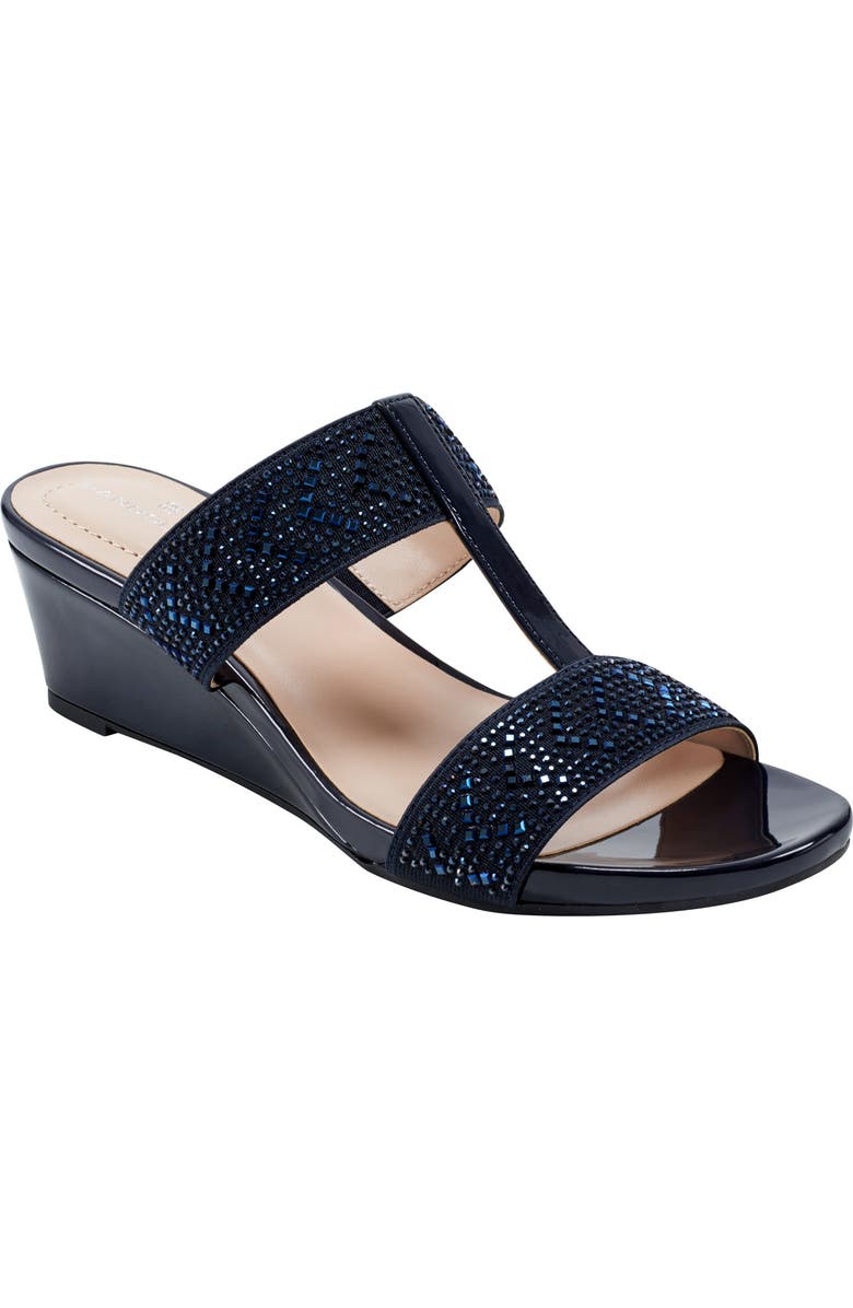 Bandolino Iluvit Wedge Sandal, Main, color, Dark Blue