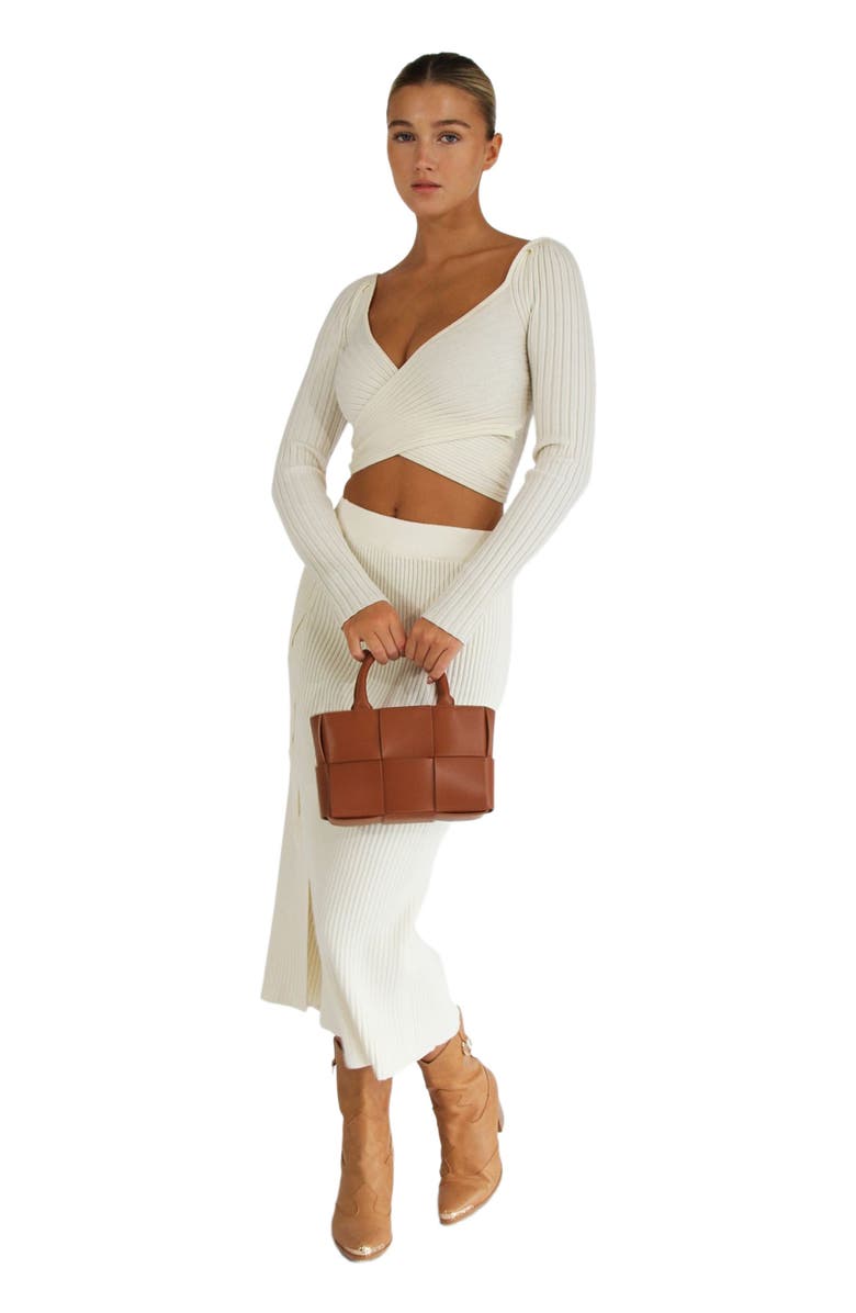 Belle & Bloom All My Life Knit Midi Skirt, Alternate, color, Cream