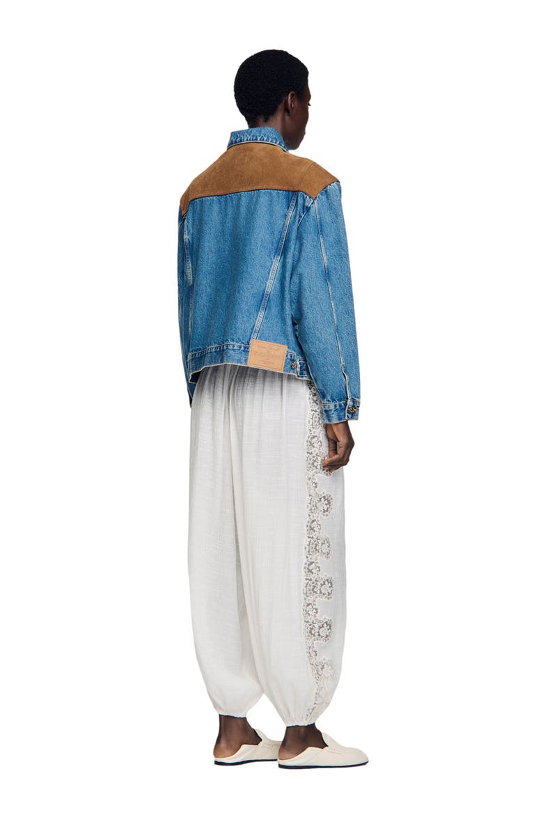 Denim and suede jacket, Alternate, color, Light bu jean