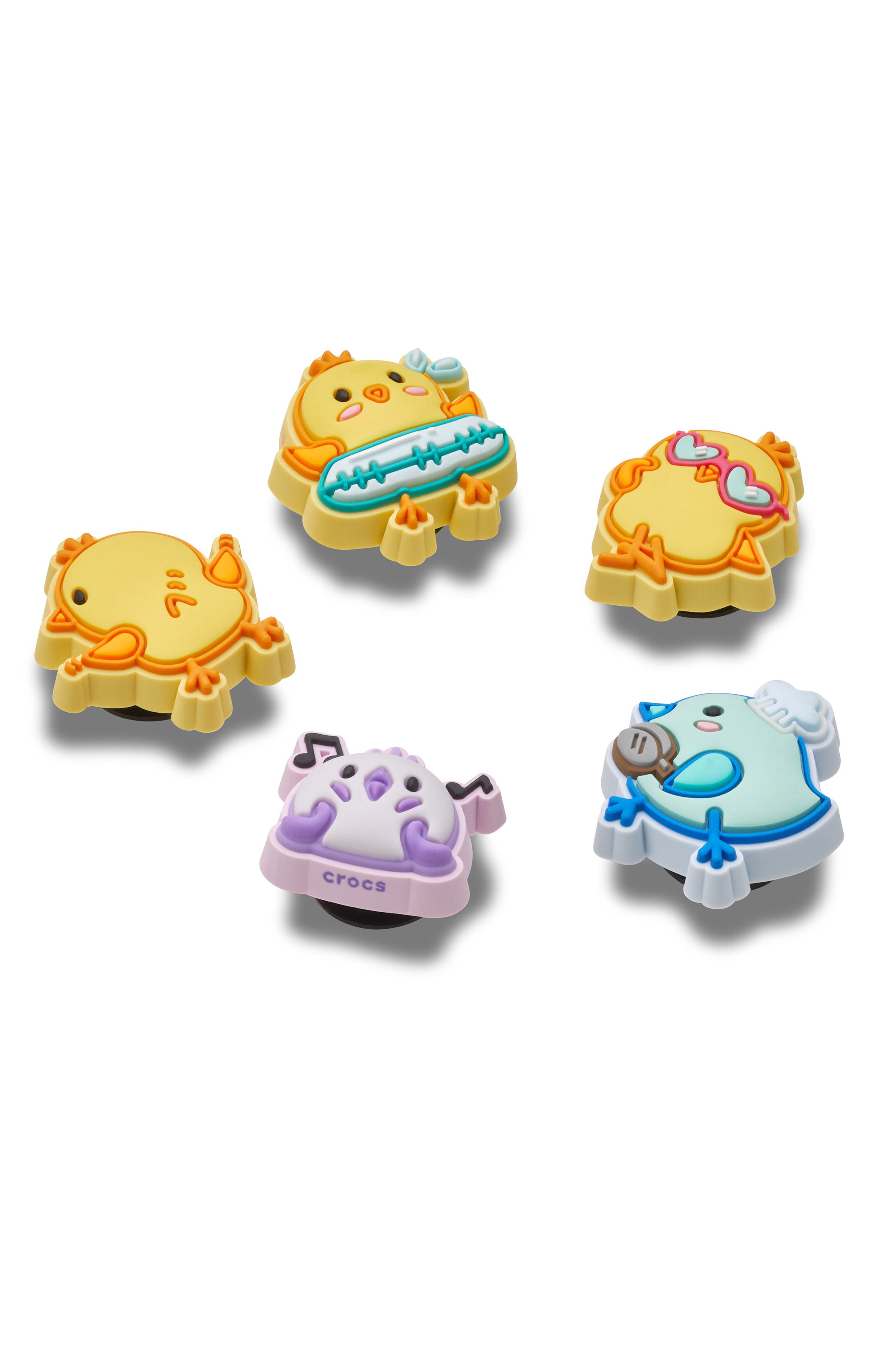 Kids' Assorted 5-Pack Chicks Having Fun CROCS Shoe Charms, Alternate, color, WHITE