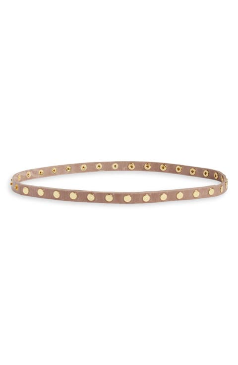 'Cala' Studded Skinny Leather Belt