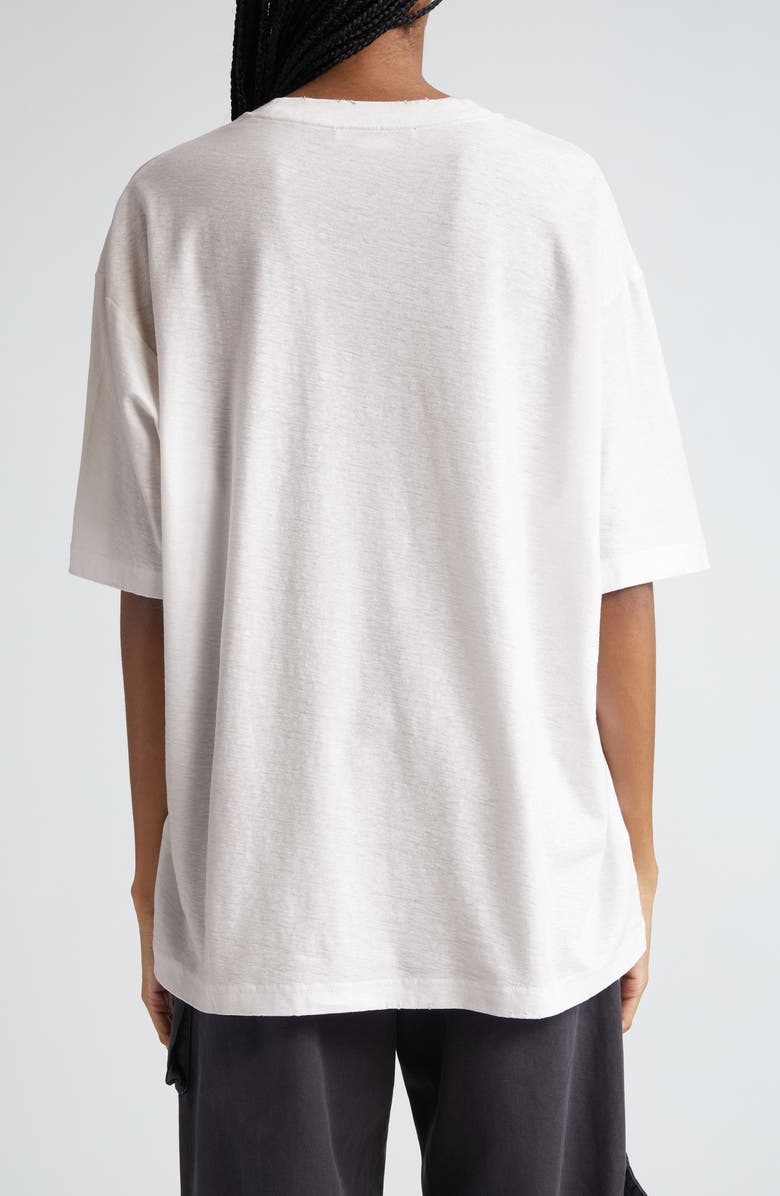 Acne Studios Exford 1996 Mélange Distressed Logo Cotton & Hemp Graphic T-Shirt, Alternate, color,