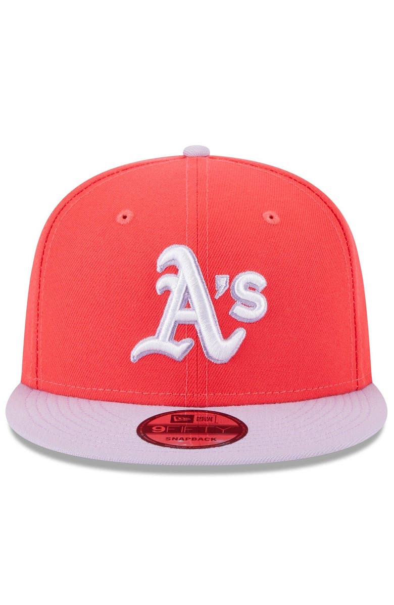 New Era Men's New Era Red/Purple Oakland Athletics Spring Basic Two-Tone 9FIFTY Snapback Hat, Alternate, color, Red