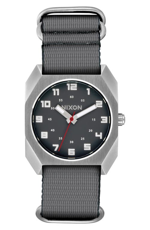 Nixon The Scout Camo Strap Watch, 35mm in Silver /Charcoal 
