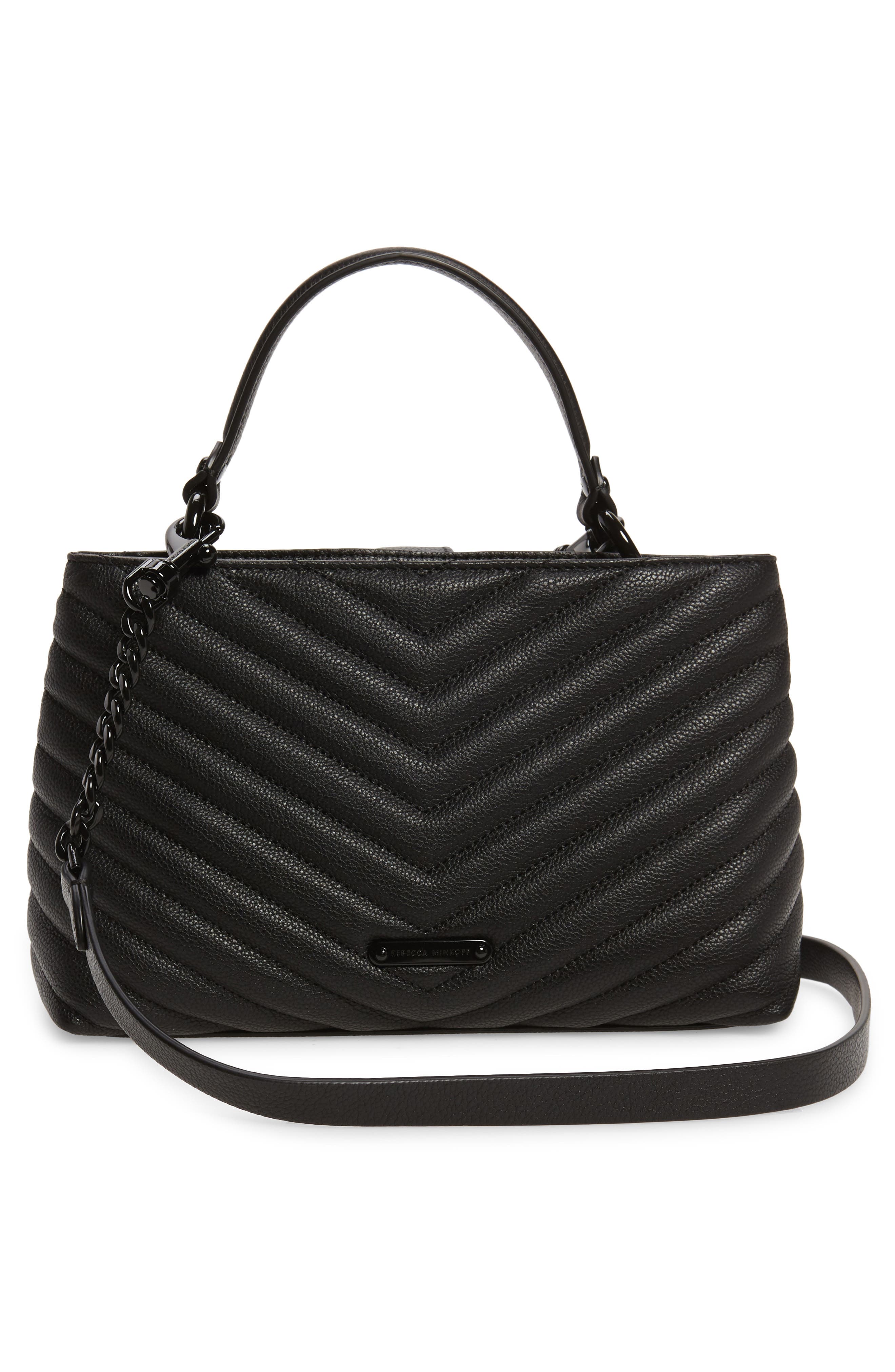 Rebecca Minkoff Edie Leather Top Handle Satchel, Alternate, color, 