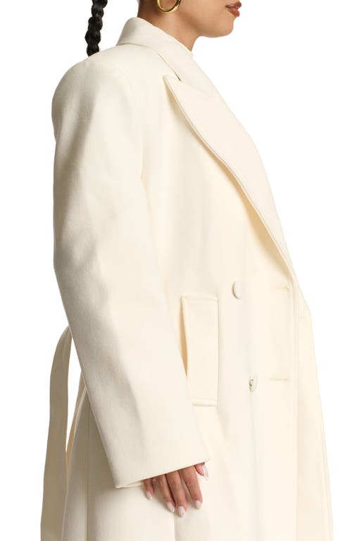 Naked Wardrobe Power Oversized Coat In Bone