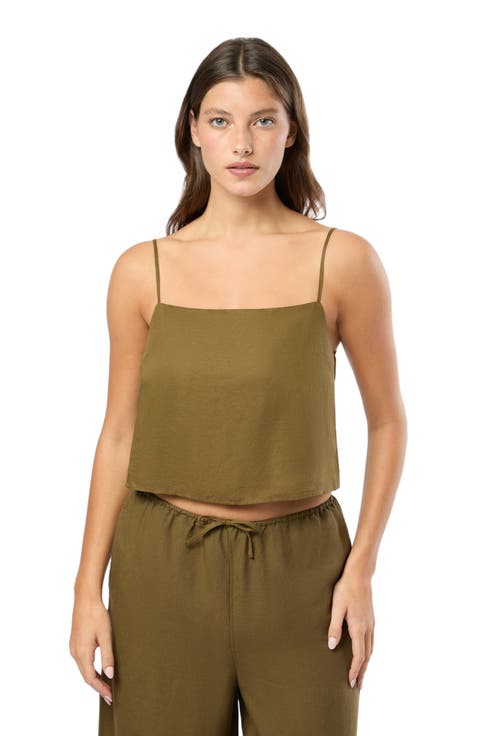 Air Linen Square Neck Tank Top