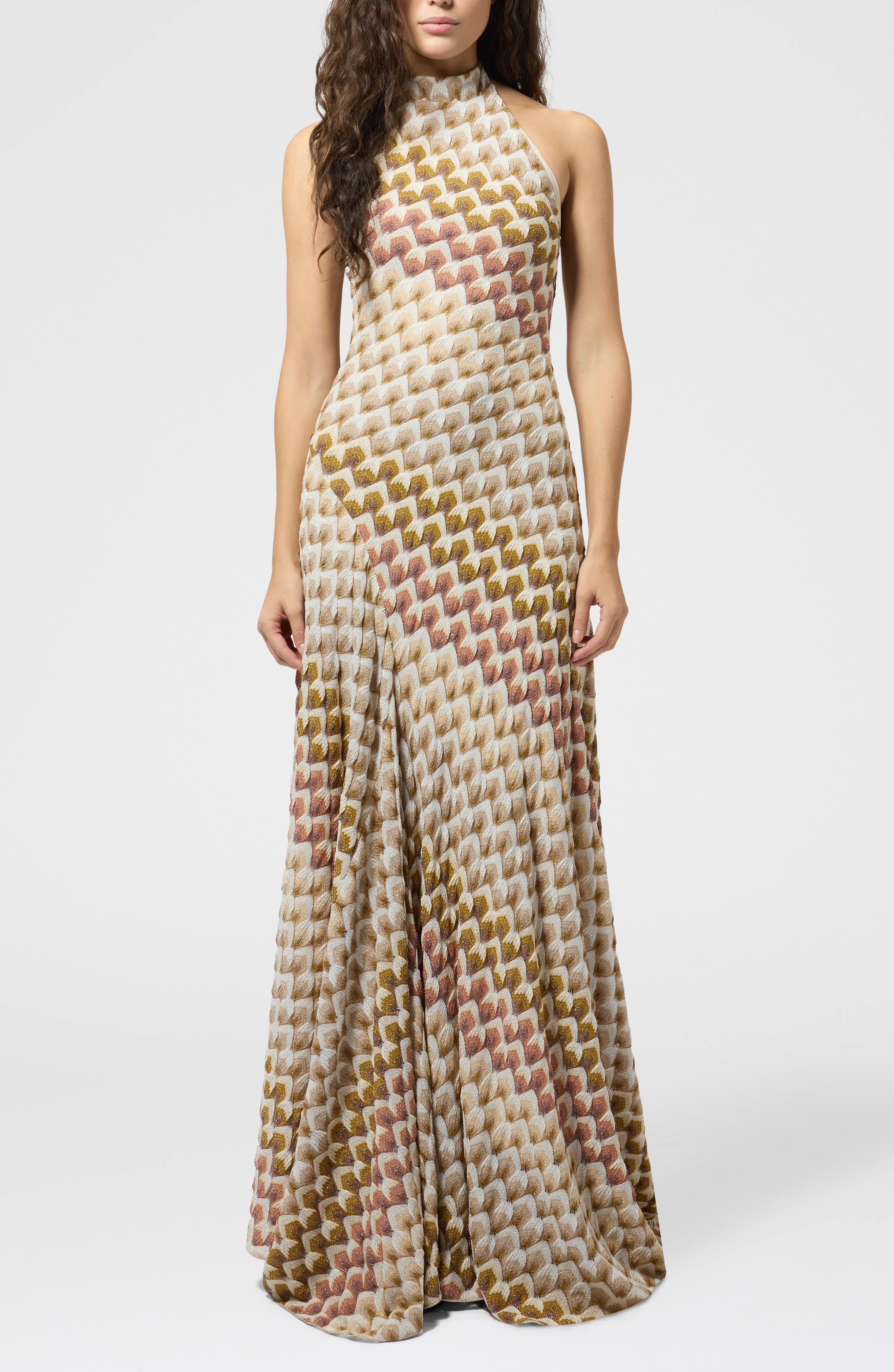 Missoni Halter Neck Maxi Dress In Multi
