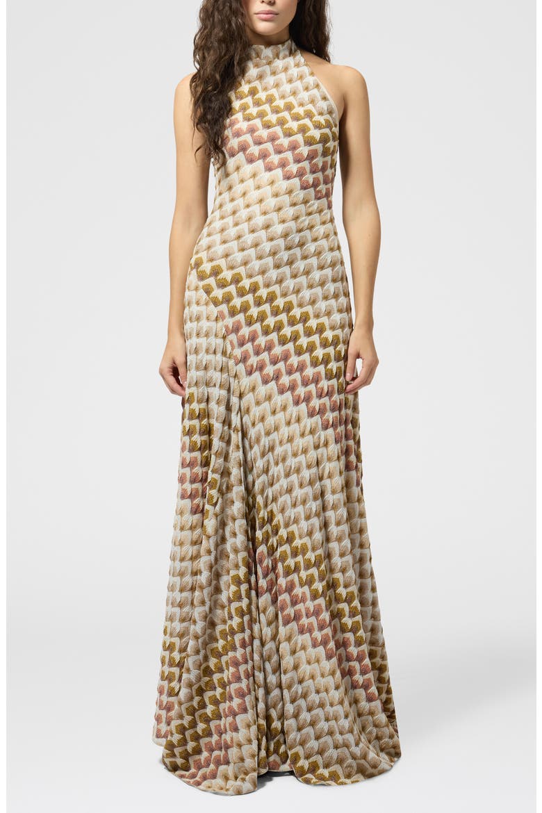 Halter Neck Maxi Dress, Main, color, BEIGE