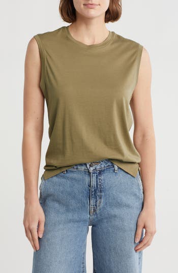 Nordstrom Pima Muscle Tank In Gray