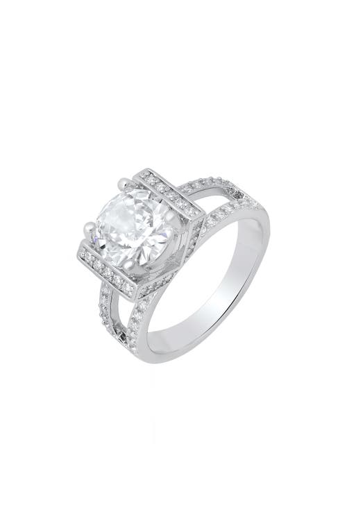 Hmy Jewelry Cushion Cut Simulated Diamond Pavé Ring In Metallic