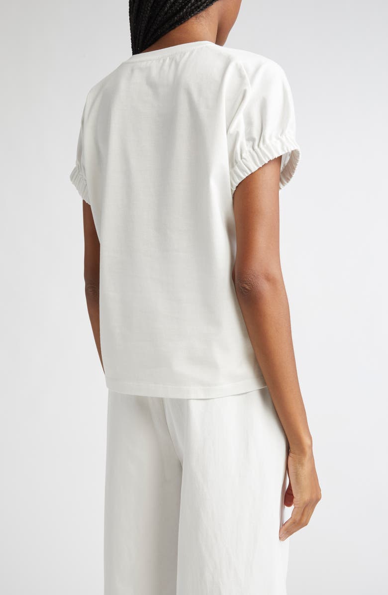 Lafayette 148 New York Gathered Cuff Cotton Jersey T-Shirt, Alternate, color, White