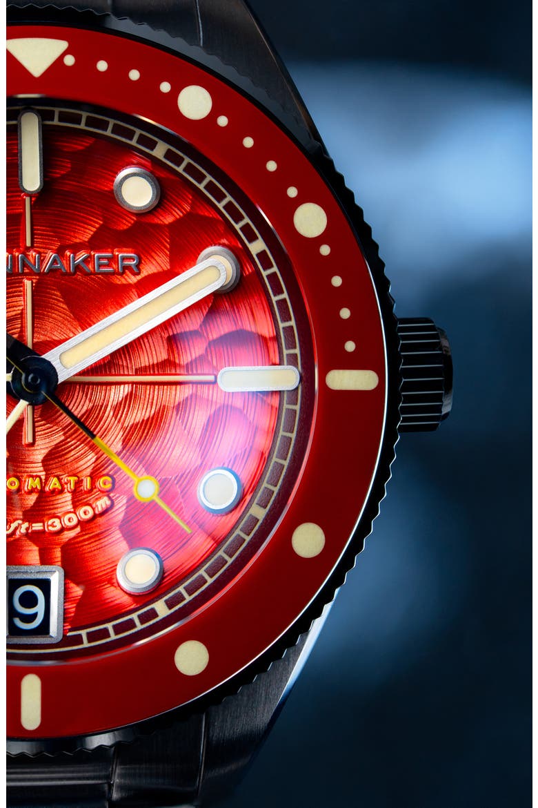 Challenger Automatic Bracelet Watch, 42mm, Alternate, color, RED
