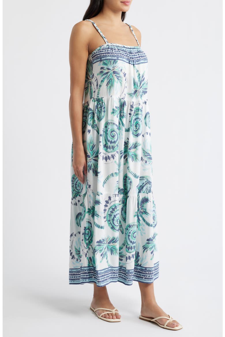 Tropical Print Maxi Dress, Alternate, color, CREAM