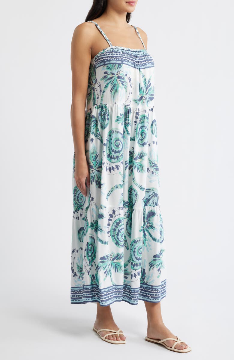 CITY BLUES Tropical Print Maxi Dress, Alternate, color, Cream