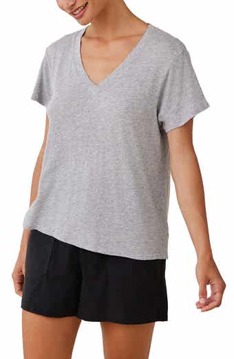 Side Slit V-Neck T-Shirt