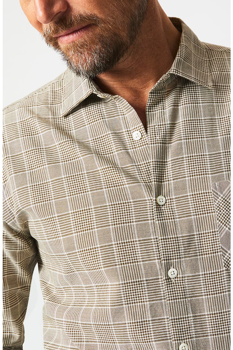 Standard Fit Glen Plaid Cotton Button-Up Shirt, Alternate, color, OLIVE