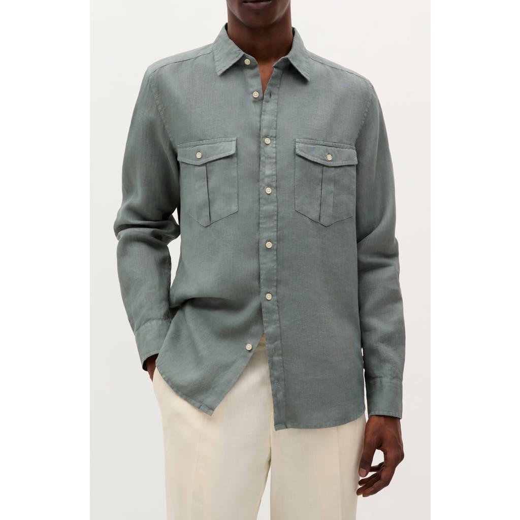 Scalpers Country Linen Pockets Shirt In Gray
