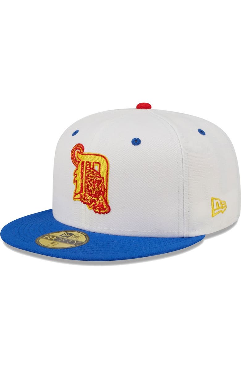 New Era Men's New Era White/Royal Detroit Tigers Inaugural Season at Comerica Park Cherry Lolli 59FIFTY Fitted Hat, Alternate, color, 
