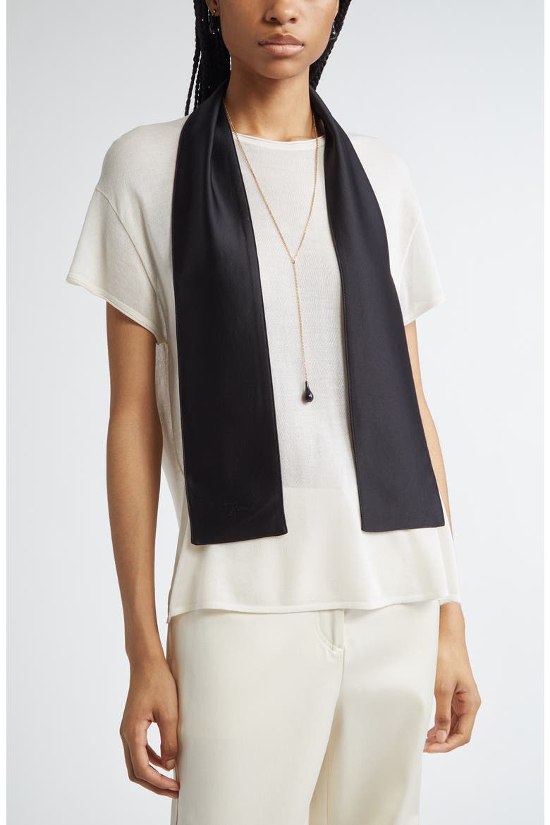 Satin Tuxedo Scarf, Main, color, BLACK