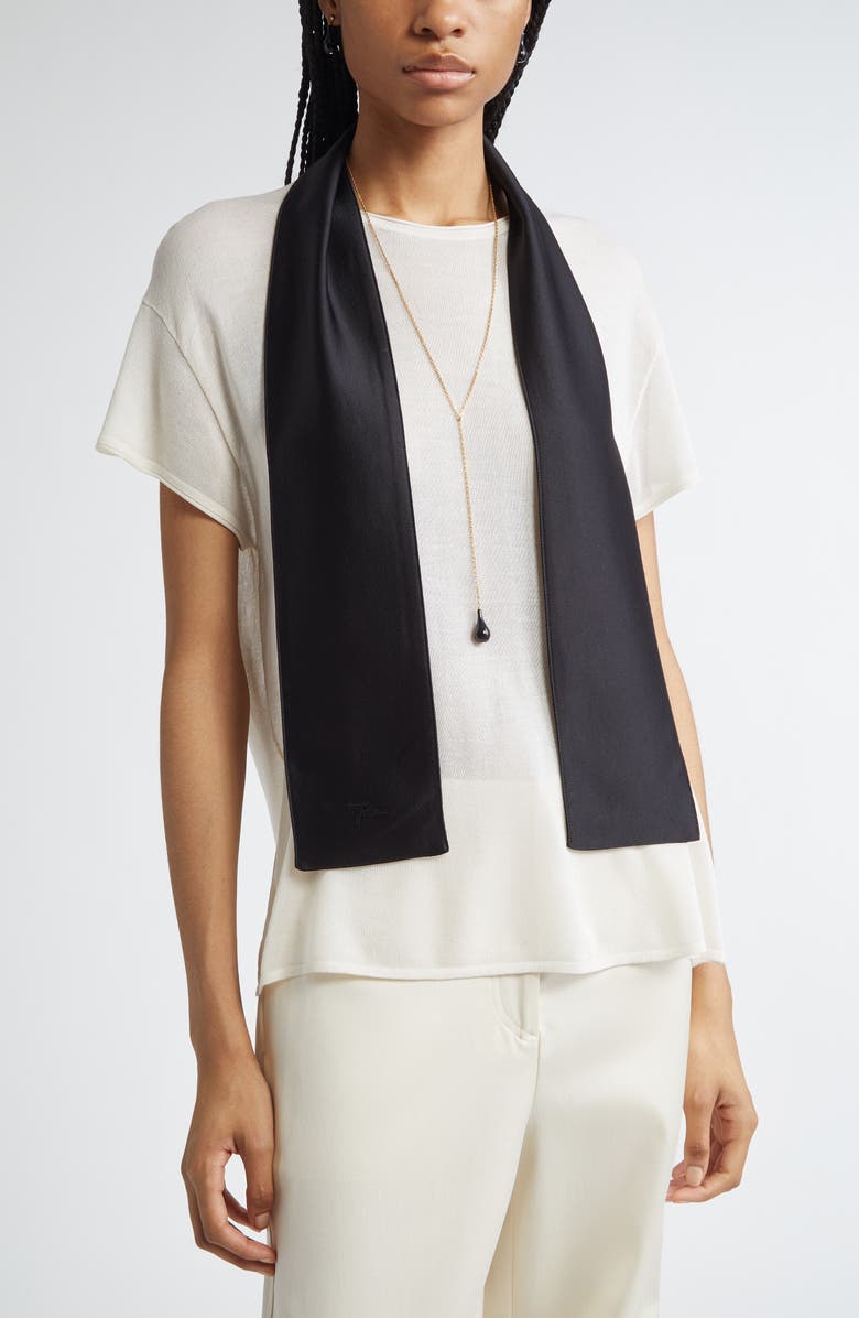 TOTEME Satin Tuxedo Scarf, Main, color, 