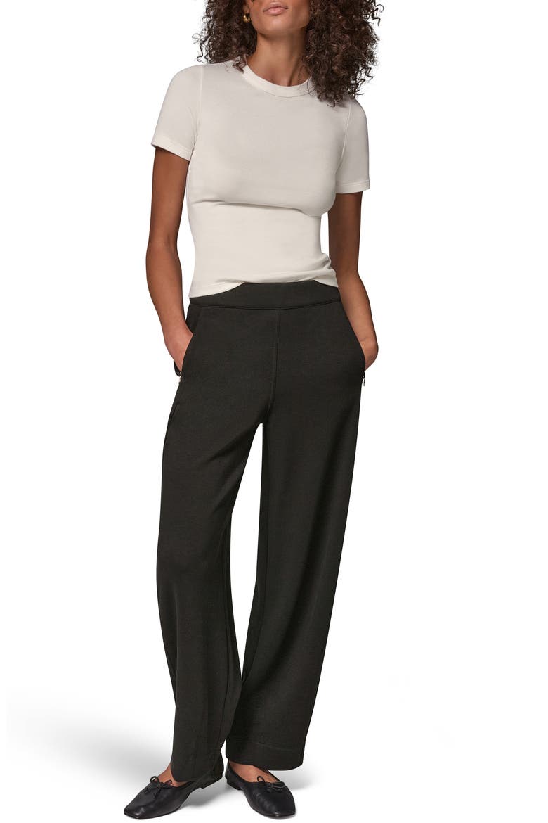 Jet Setter High Waist Barrel Leg Pants, Alternate, color, BLACK