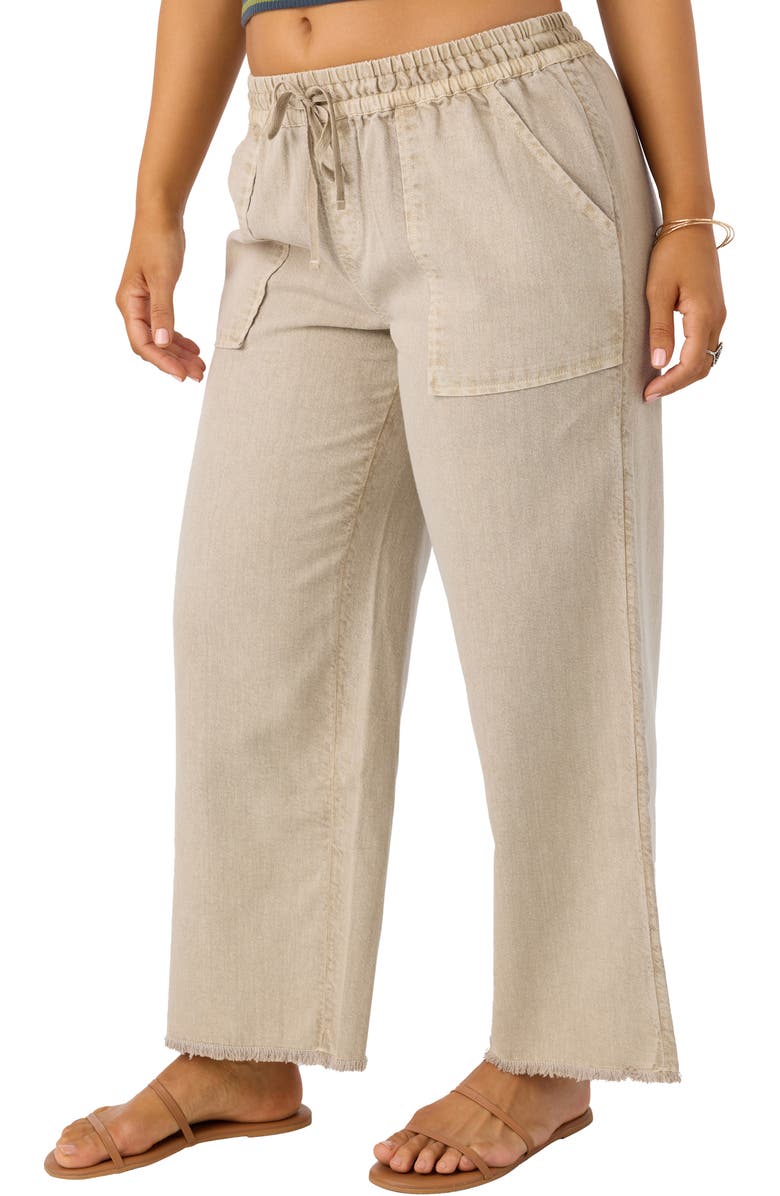 O'Neill Sevie Drawstring Cotton Twill Pants, Alternate, color, Simply Taupe