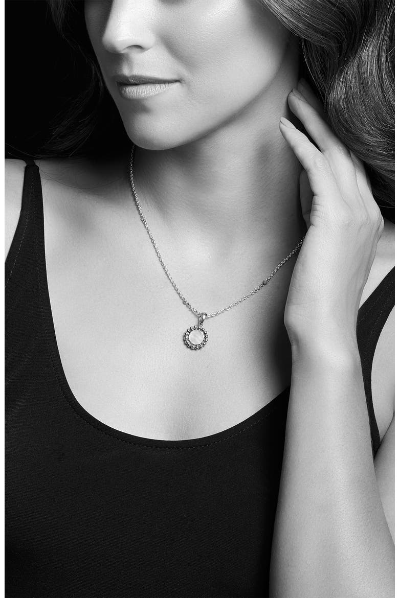 Maya Blue Ceramic Pendant Necklace, Alternate, color, SILVER