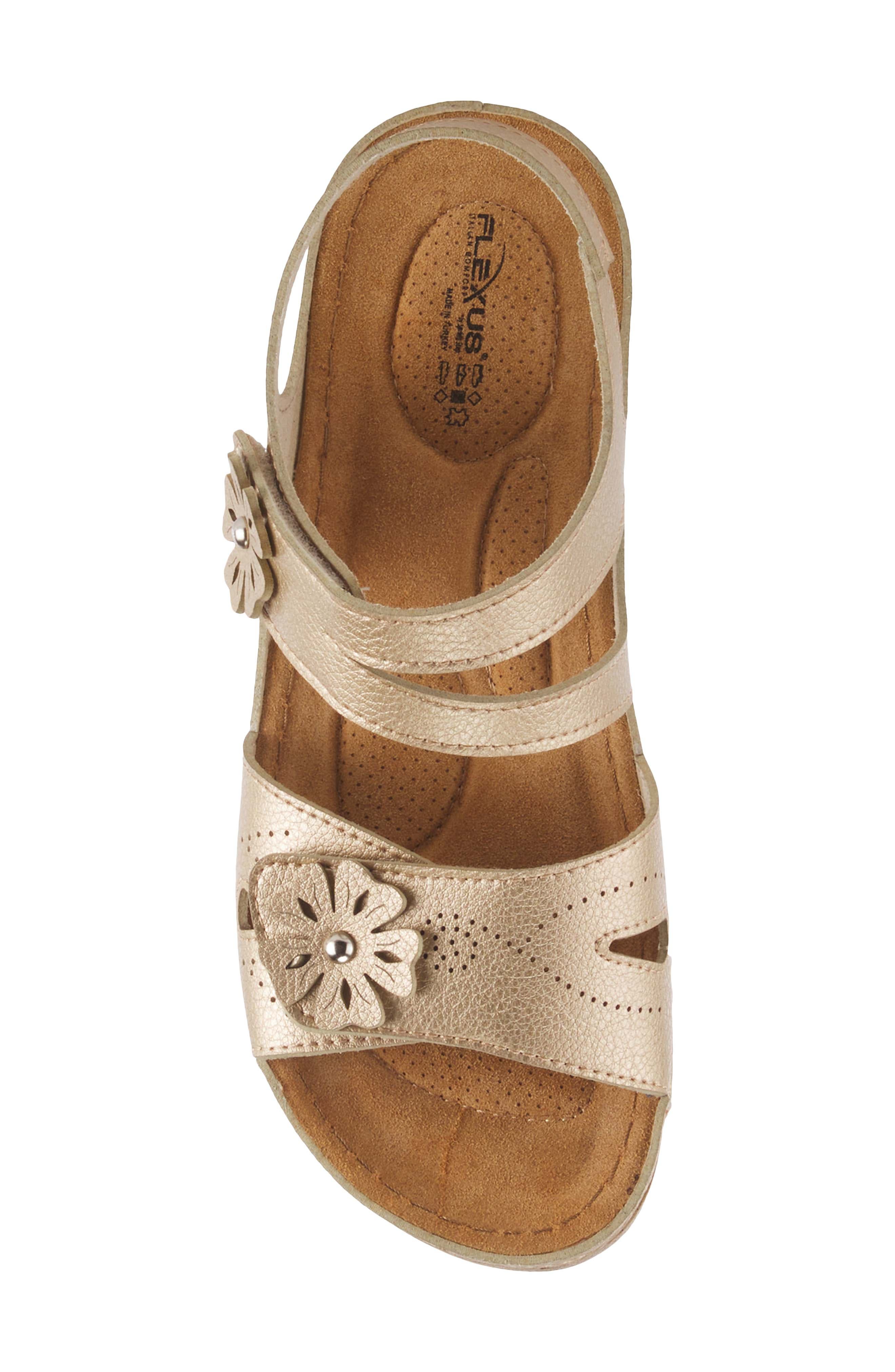 Flexus by Spring Step Poncia Slingback Wedge Sandal, Alternate, color, Gold