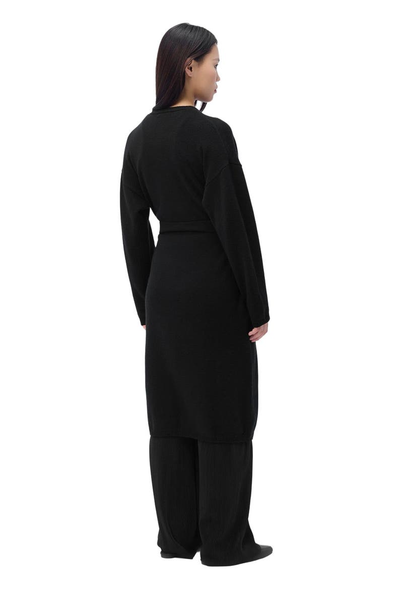 Long Maternity Cashmere Robe, Alternate, color, black