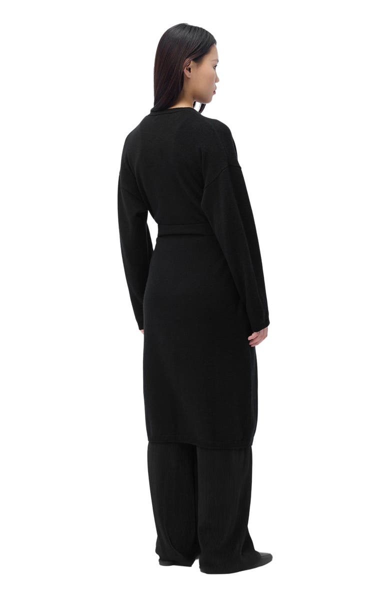 GOBI Mongolian Cashmere Long Maternity Cashmere Robe, Alternate, color, Black