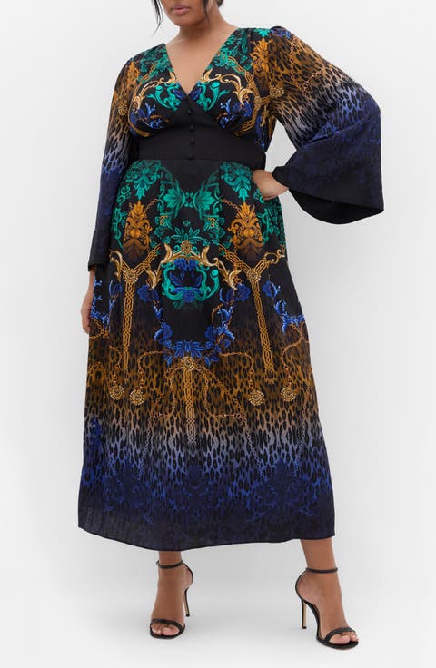 Ayanna Long Sleeve Maxi Dress (Plus)