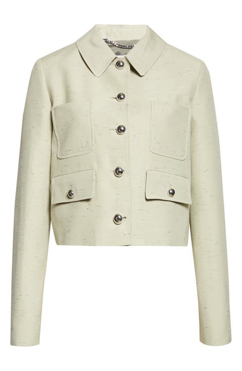 Astley Crop Flecked Cotton Blend Jacket