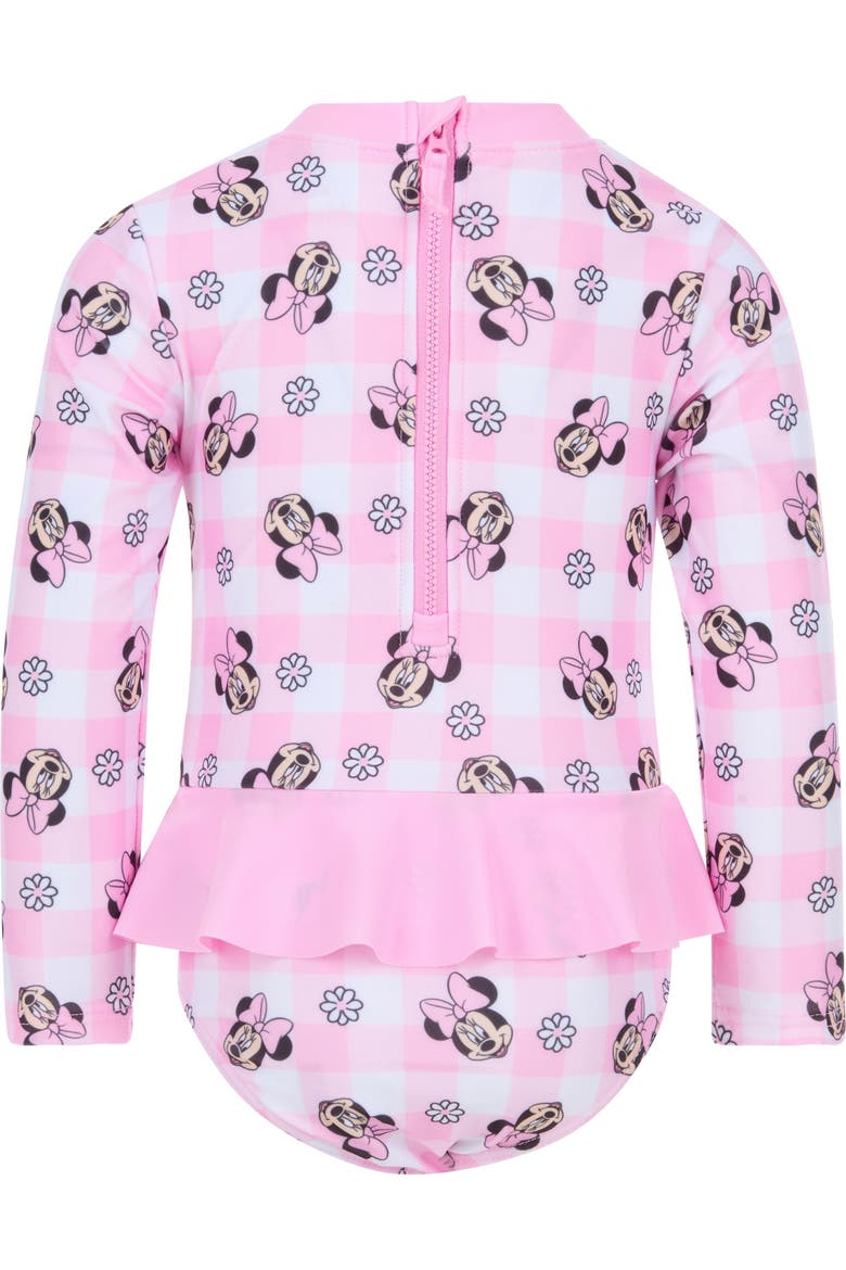 Minnie Mouse One Piece Swimwear, Alternate, color, Pink Minnie Gingham