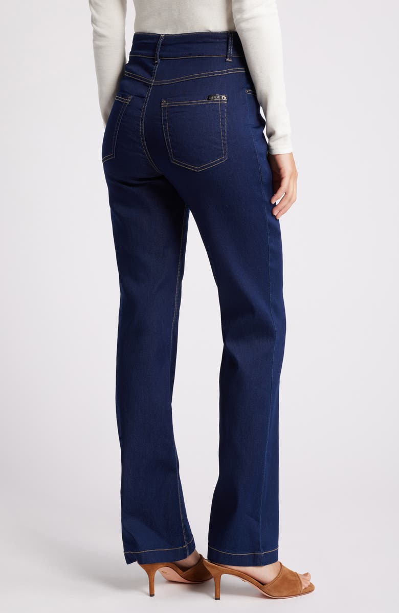 Hue High Waist Denim Bootcut Leggings, Alternate, color, Dark Rinse Wash