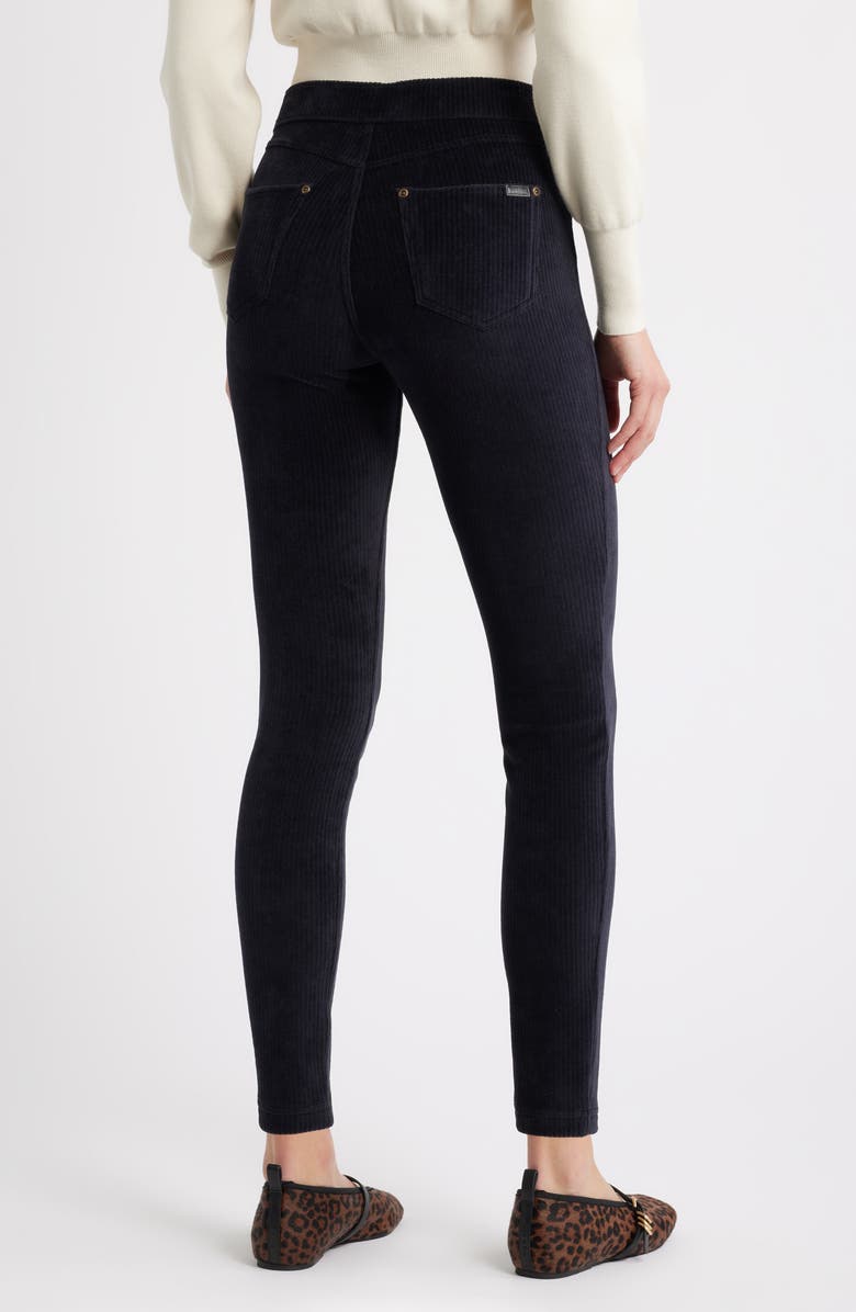 Hue Classic Stretch Corduroy Leggings, Alternate, color, Black