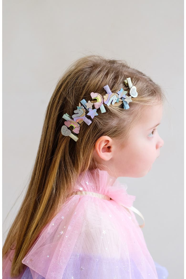 Kids' Unicorn Assorted 8-Pack Mini Hair Clips, Alternate, color, PINK
