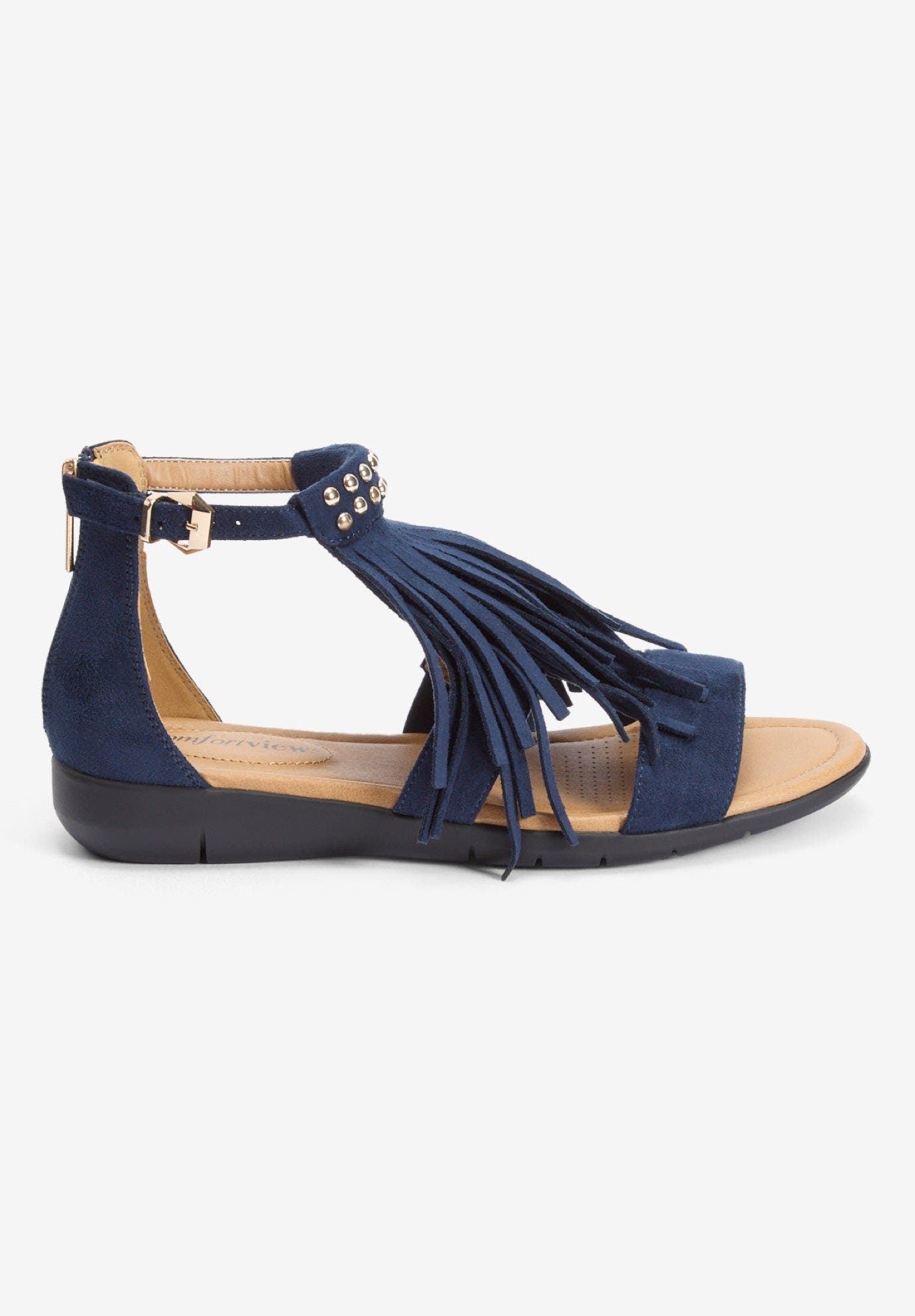 Comfortview The Carmella Sandal, Alternate, color, Navy