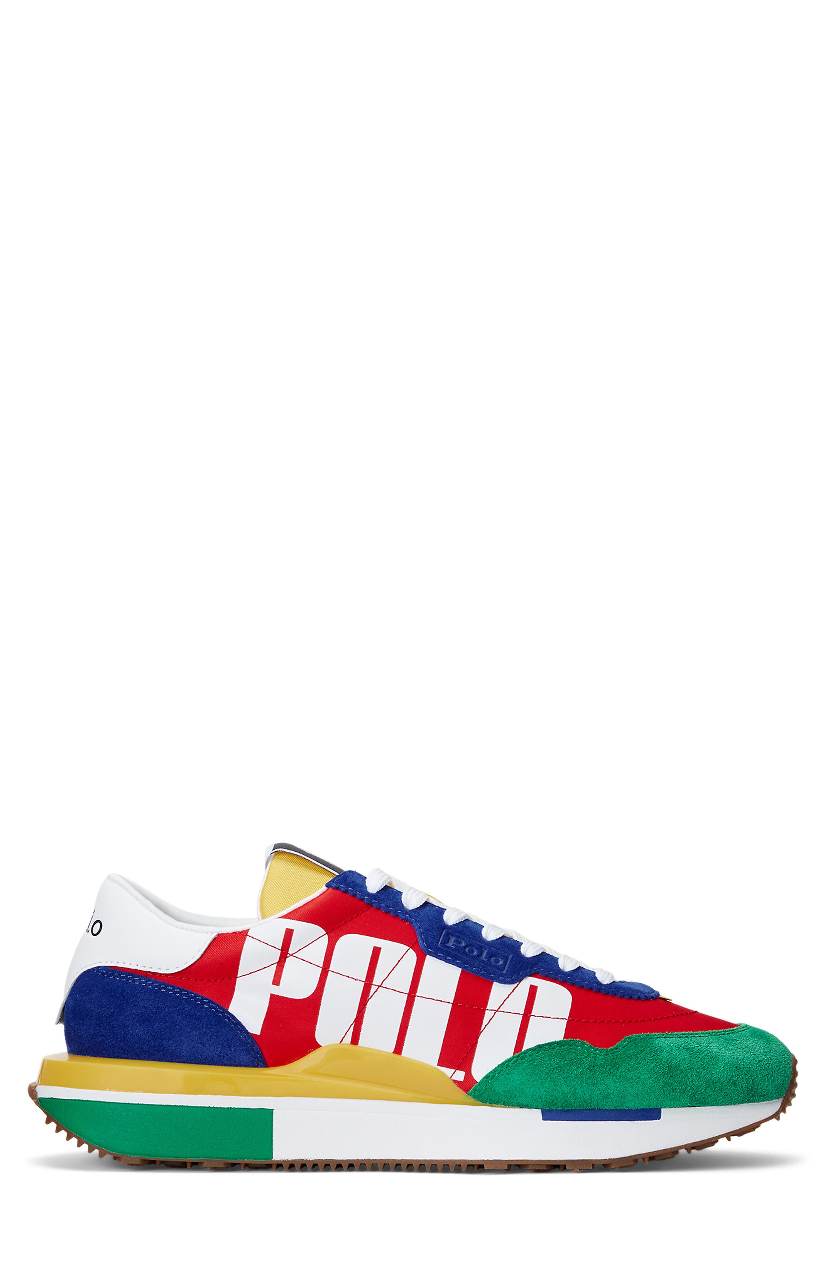 Ralph Lauren Colorblock Sneaker, Alternate, color, Royal/ Green/ Yellow/ Multi