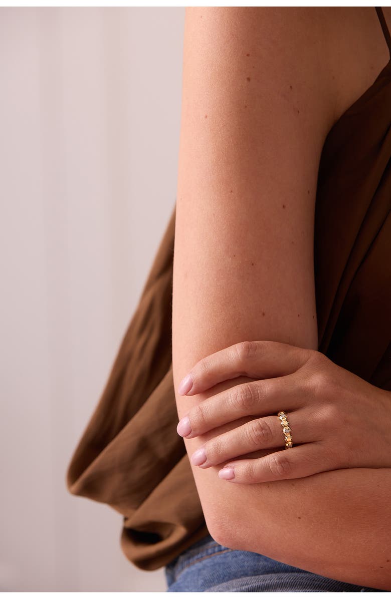 Sara Weinstock Honeycomb Diamond Half Eternity Ring, Alternate, color, Yellow Gold