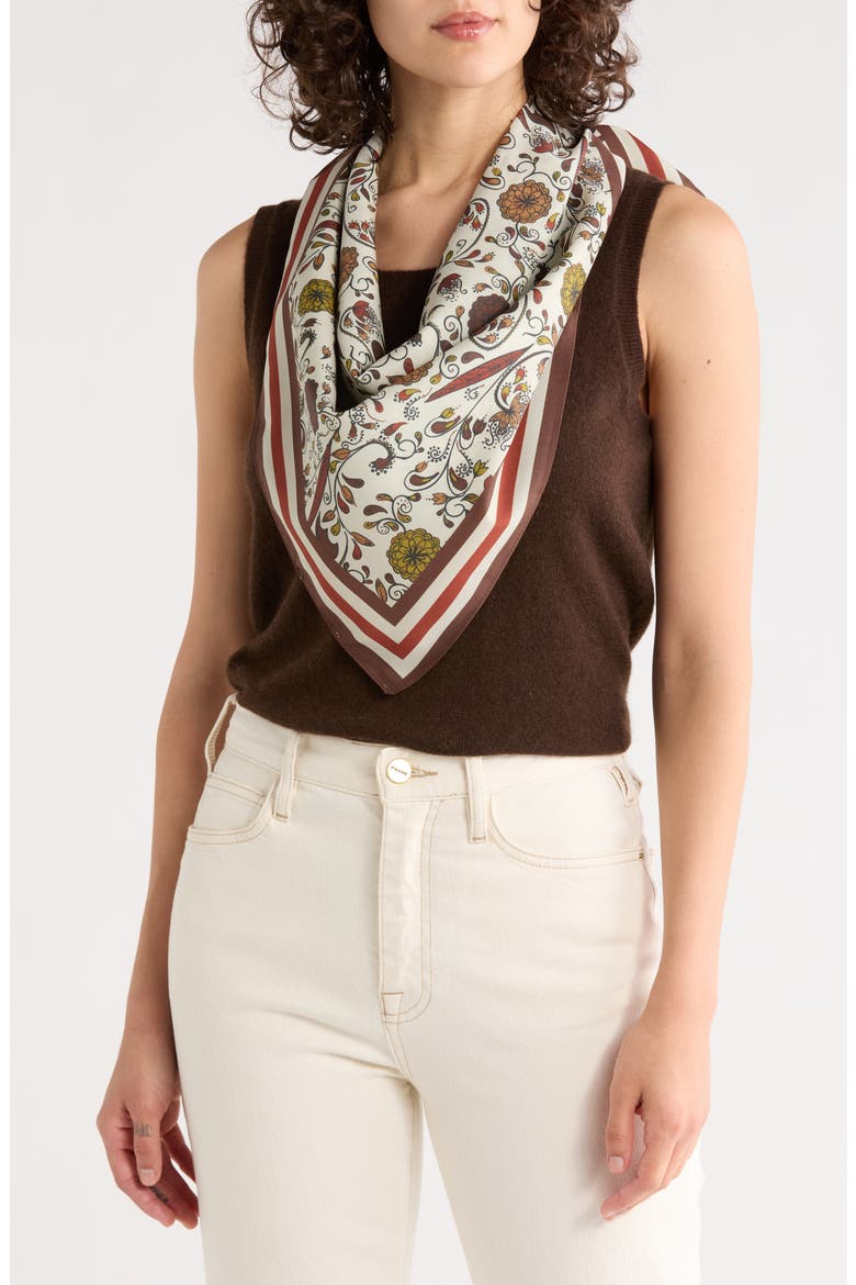 Soft Floral Scarf, Main, color, OFF WHITE MULTI