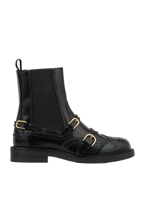 Sandro Leather Buckled Chelsea Boots In Black