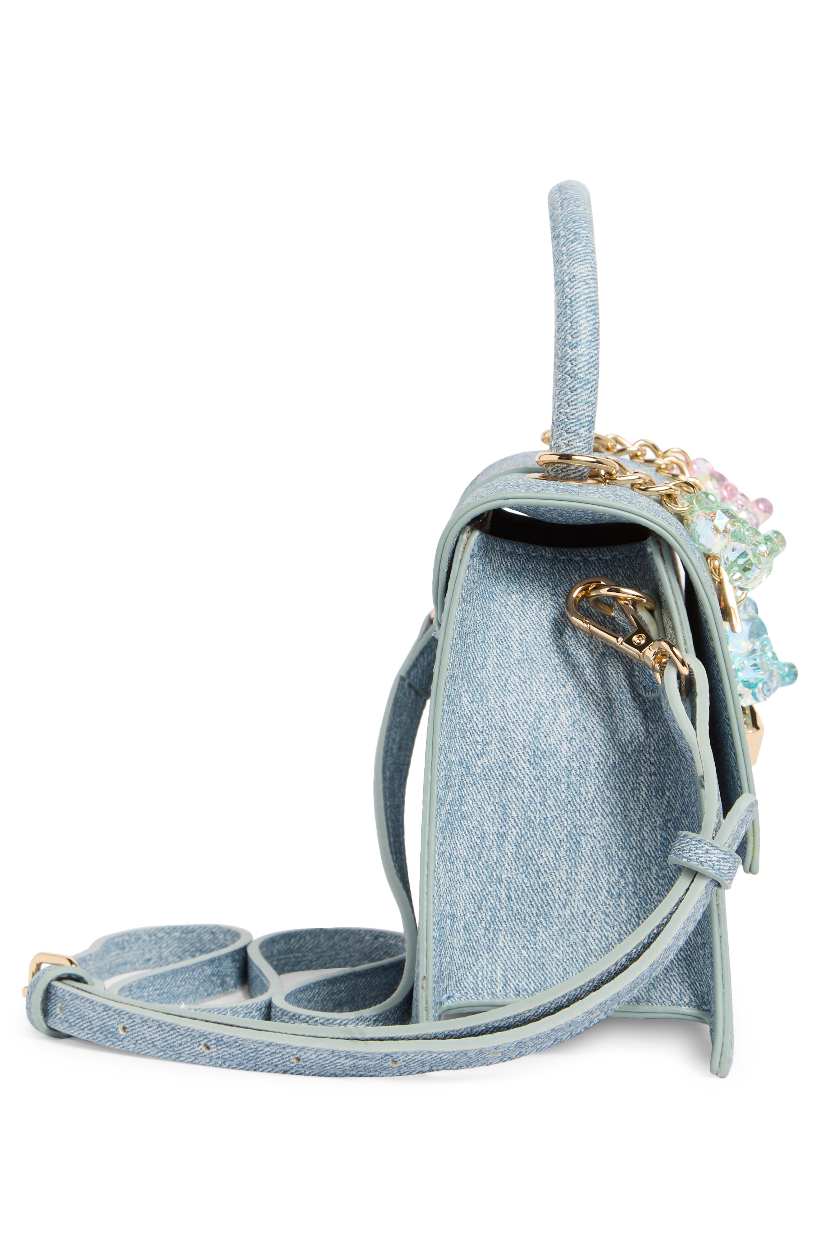 ALDO Lefteye Denim Top Handle Bag, Alternate, color, Light Denim