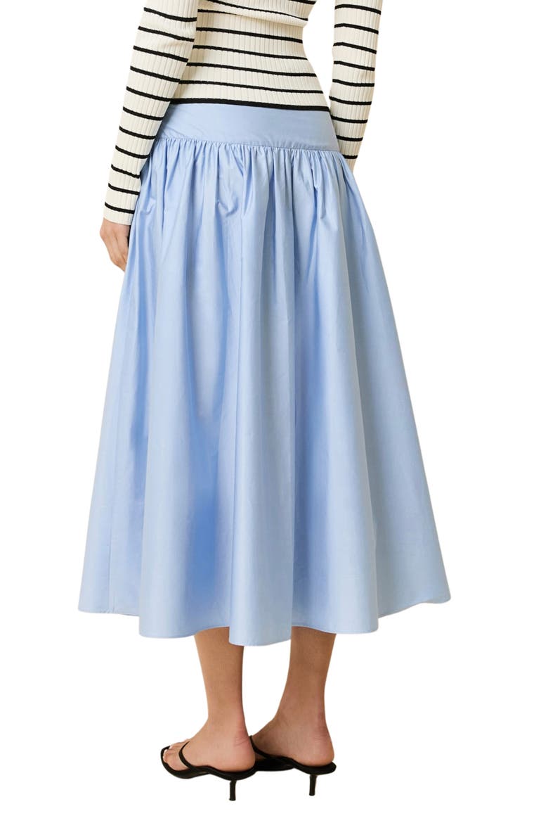 Magnolia Cotton Maxi Skirt, Alternate, color, OPEN WATER