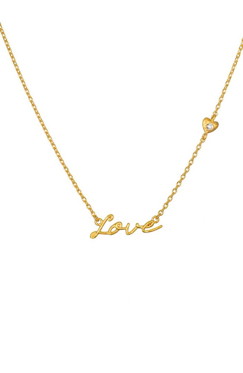 Satya Jewelry Adorned with Love Gold Necklace, Main, color, 
