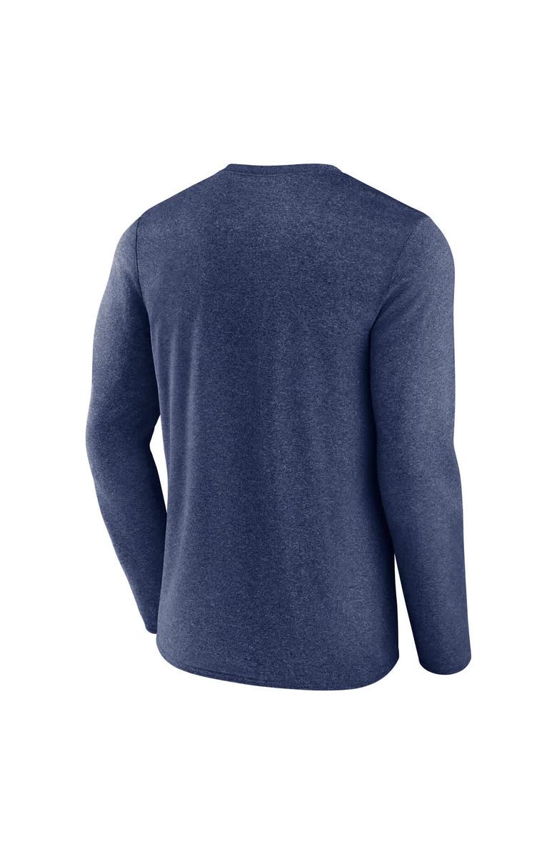 FANATICS Men's Fanatics Heather Deep Sea Blue Seattle Kraken Sweep Iconic Synthetic Long Sleeve T-Shirt, Alternate, color, Heather Navy